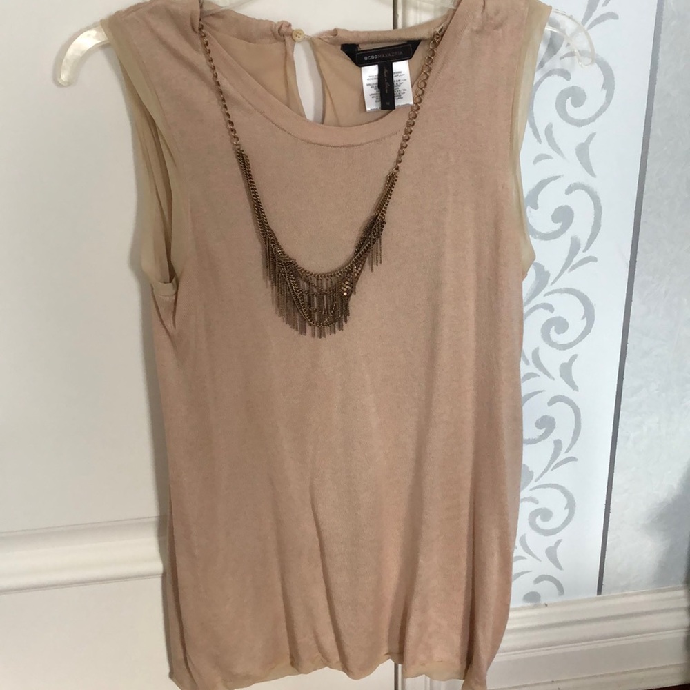 Bcbg max azria tank top with attached necklace